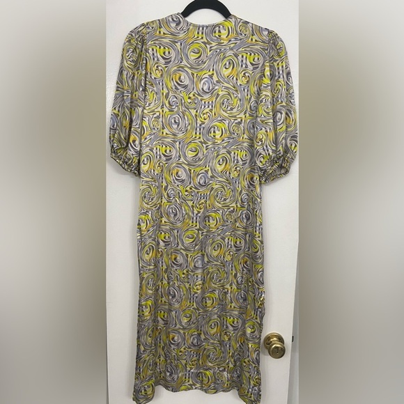 Ganni Swirl Print Midi Dress Size 4 - Picture 6 of 7